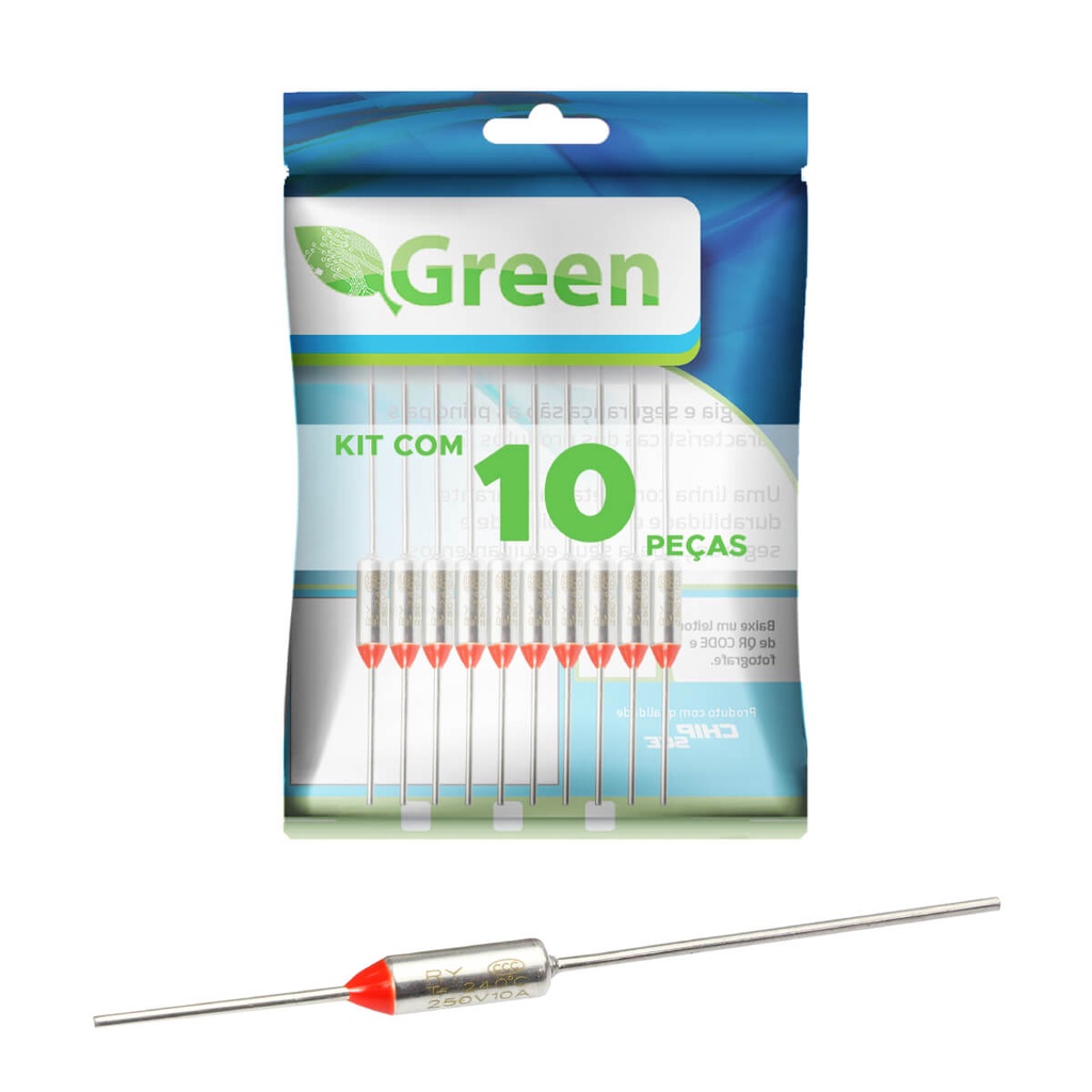10x Fusível Térmico 240° 10a 250v 240 Graus Para Fritadeira