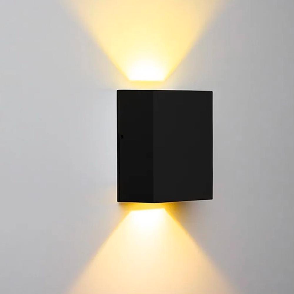 Arandela Slim Niterói Alumínio Preta 2 Fachos De Luz All Lux