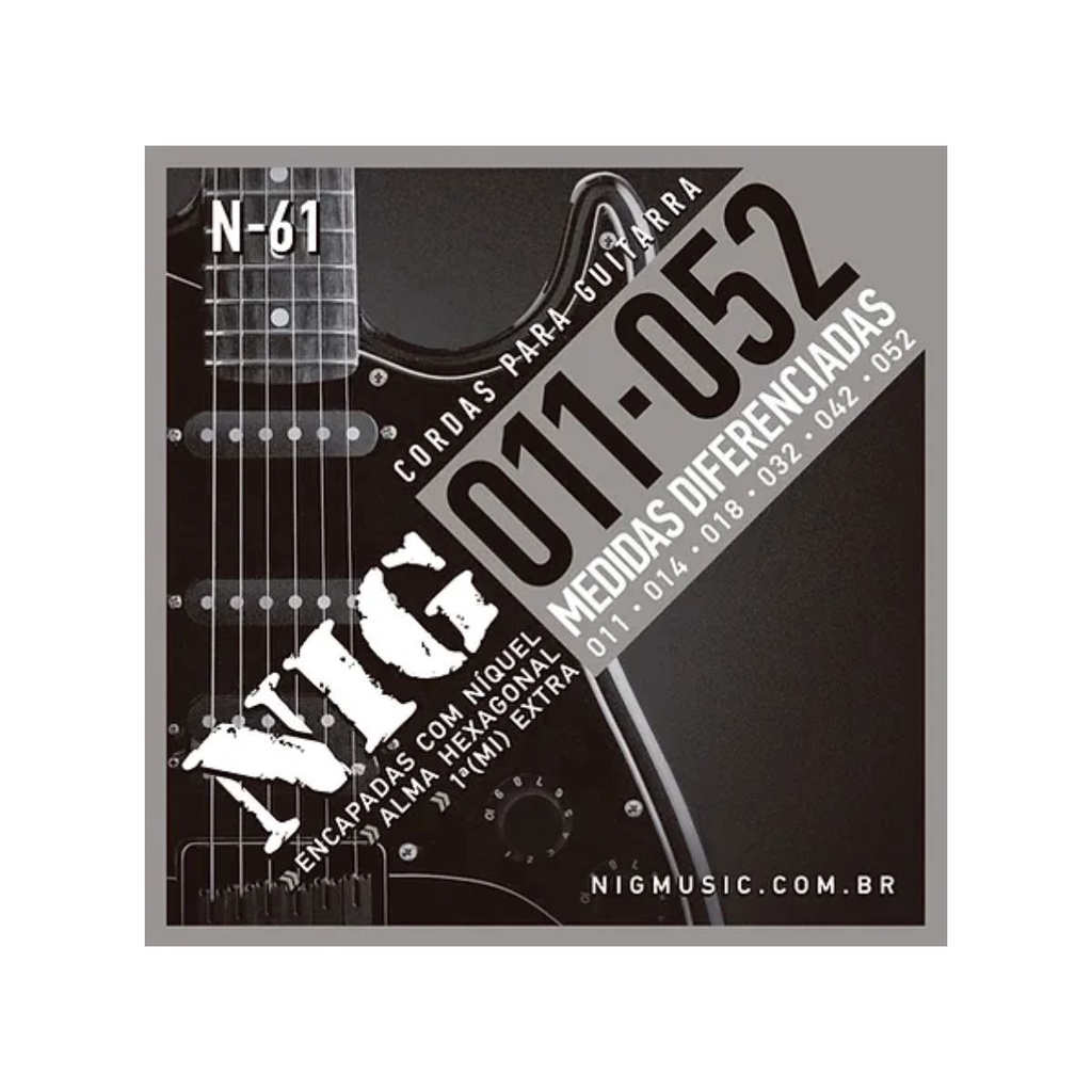 Encordoamento Guitarra Níquel Nig N-61.011” + Palheta