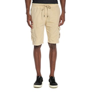Bermuda Masculina Sarja Cargo Lisa Polo Wear Bege