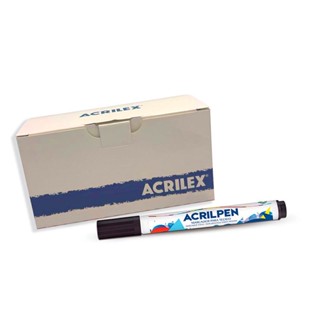 Caneta para tecido Acrilpen Preta 520 com 6 unid Acrilex