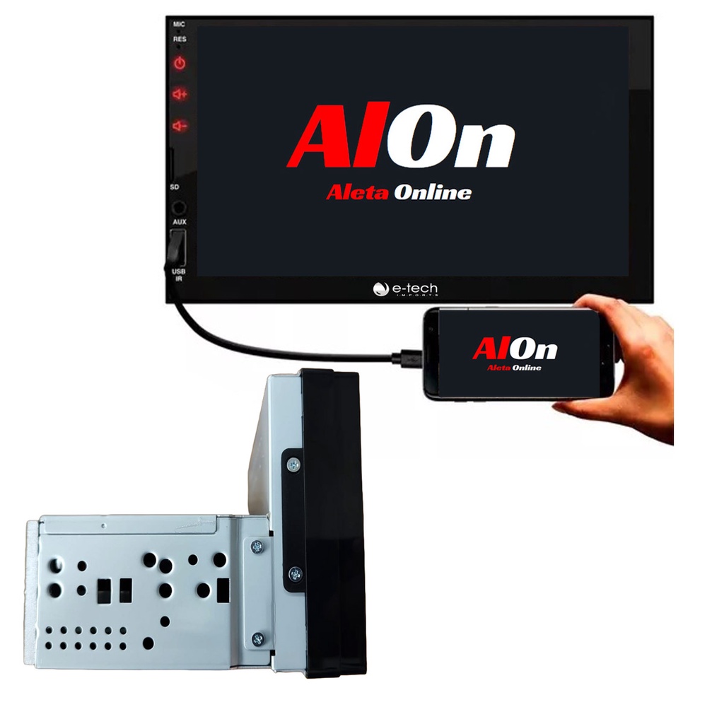 Central Multimídia Mp5 1 Din Espelhamento Bluetooth Usb Fm em Oferta na Shopee