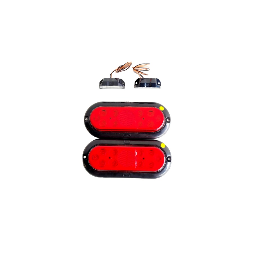 Par Lanterna Led Rubi + 2 luz de placa 12V Prova D'Água P/ Carretinha Fazendinha Moto Barco Jet
