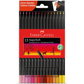 Lápis de cor SuperSoft 15 cores tons quentes 120715SOFTCQ Faber-Castell