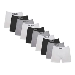 Kit 10 Cueca Boxer Polo Algodão Box Masculina