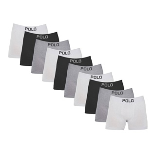 Kit 10 Cueca Boxer Polo Algodão Box Masculina em Oferta na Shopee