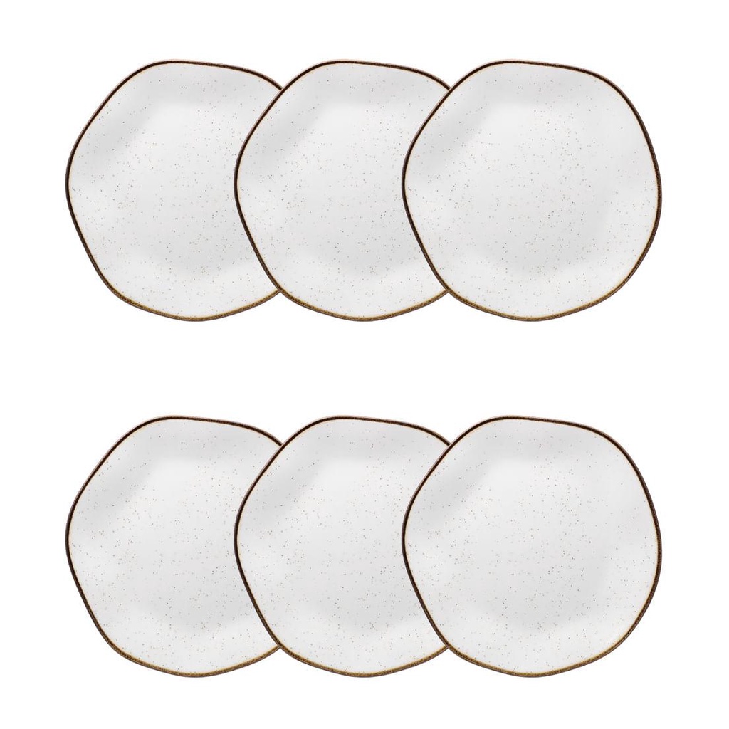 Jogo de 6 Pratos Sobremesa 21,5cm Oxford Ryo Maresia em Oferta na Shopee