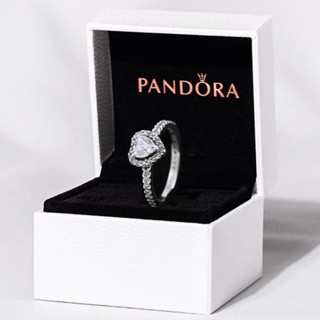Com Caixa Versão Original Com Anel LOGO PAN Anel Feminino S925 Prata Nobre Anel Coração Feminino Moda Feminina Jóias requintadas Anel de Noivado Amante de Jóias