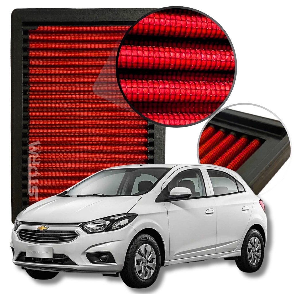 Filtro Ar Esportivo Chevrolet Onix Motor 1.4 Ano 2017 A 2020 Lt Ltz Activ Activ Advantage Effect