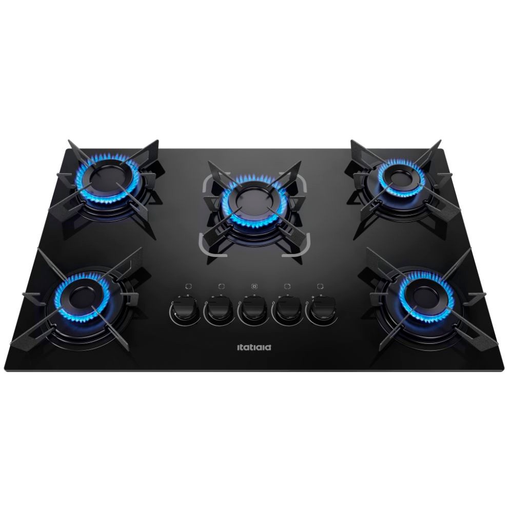 Cooktop Itatiaia Electra 5 Bocas Mesa de Vidro Temperado e Acendimento Superautomático em Oferta na Shopee
