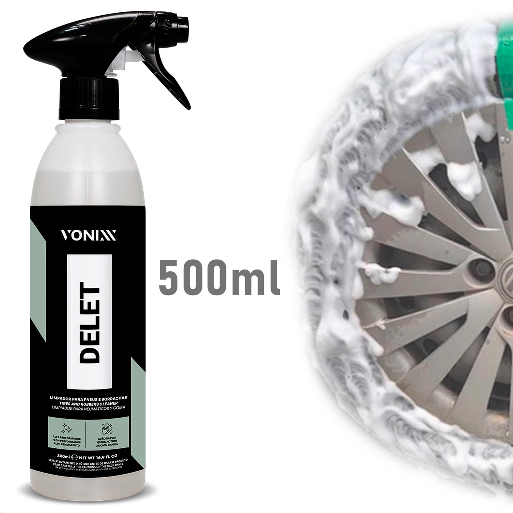 Delet Vonixx 500ml Limpador de Pneu Borracha e Estética Automotiva em Geral em Oferta na Shopee