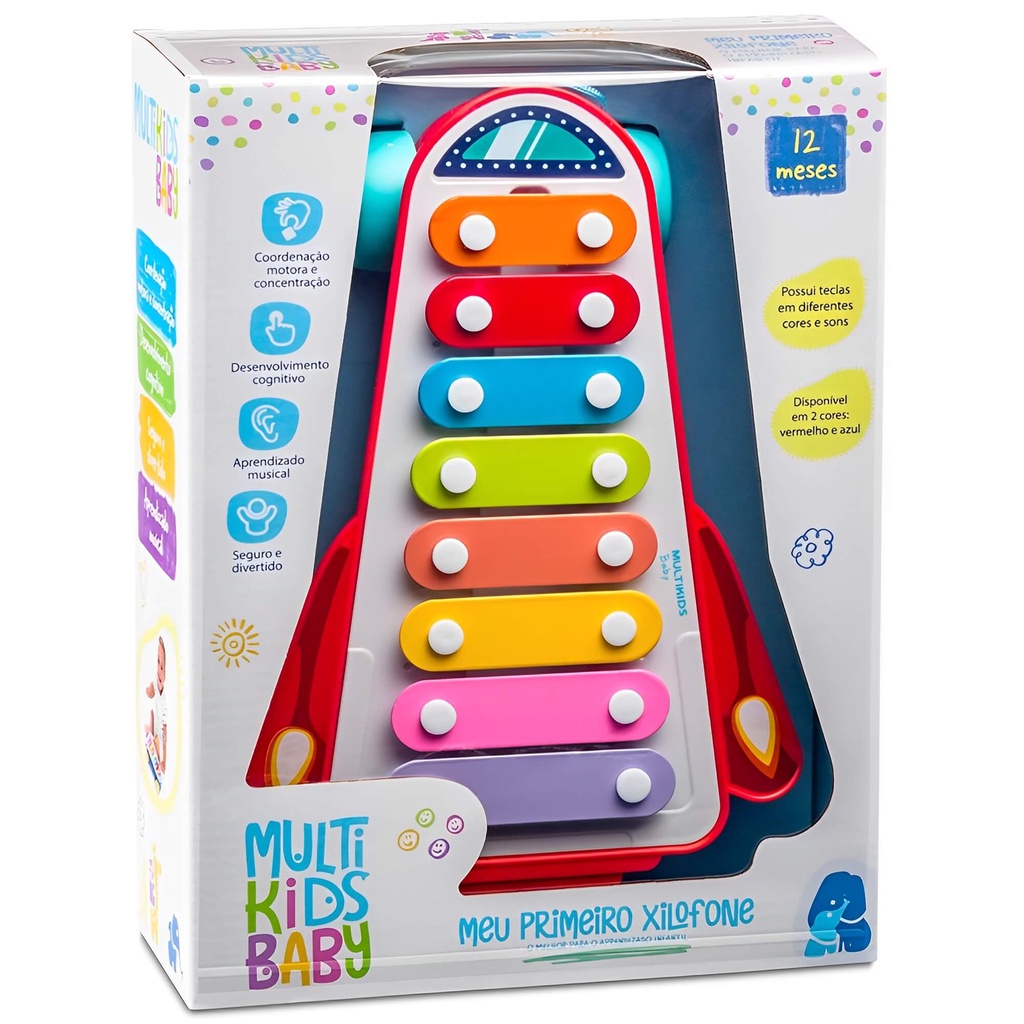 Brinquedo Meu Primeiro Xilofone Coordenação Motora Desenvolvimento Cognitivo Cor Sortida Multikids em Oferta na Shopee