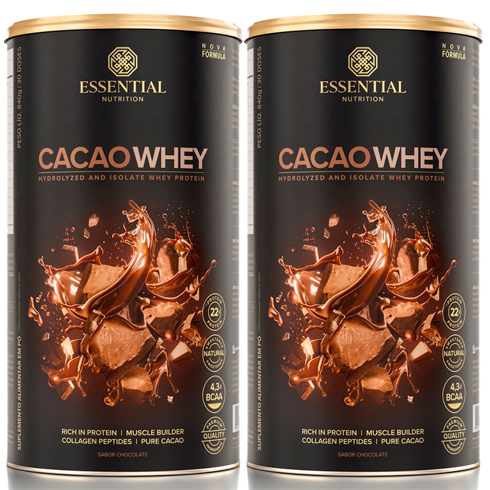 Kit 2x Cacao Whey (840g cada) - Essential Nutrition