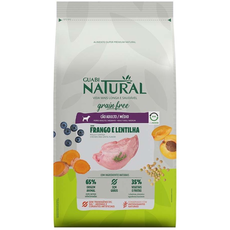 Ração Guabi Natural Grain Free Cães ADT Medio FRALEN