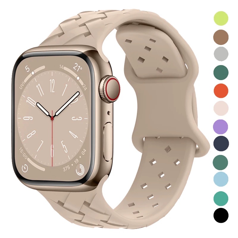 Pulseira De Silicone Esportiva Respirável Compatível Com Apple Watch s10 46 Ultr