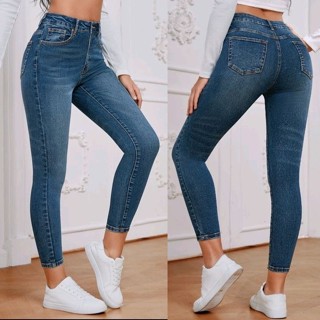 Calça Jeans Feminina Levanta Bumbum C Lycra Cintura Alta Azul Classica Premium - Oferta Relampago! em Oferta na Shopee