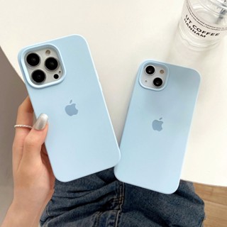 Sky Blue Cobertura Total Para iphone 15/14/13/12/11/Pro Max/XS Ma/X/XR 7 8/plus/SE/mini/6SP Caixa Telefônica De silicone Líquido