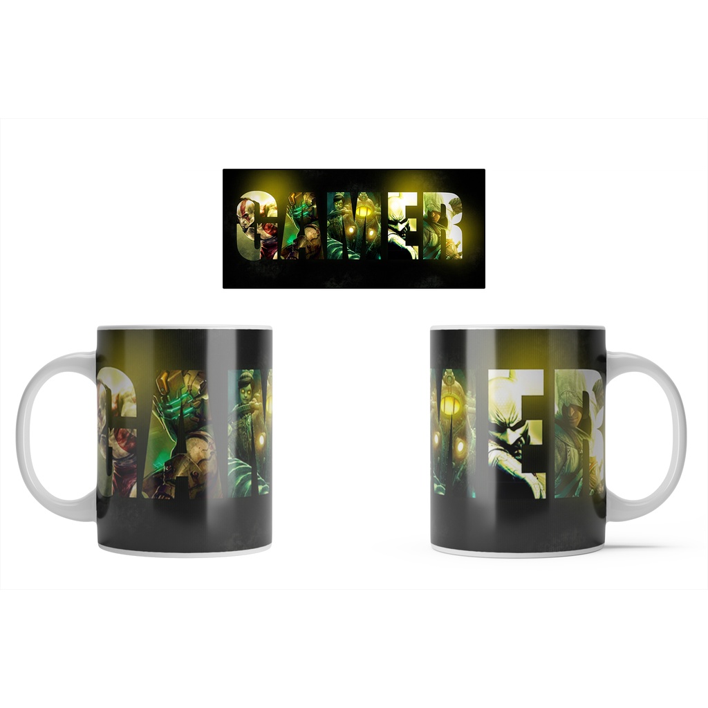 Caneca Branca Games Marcas Xbox Ps5 Atari Sega Nintendo Estilo 1