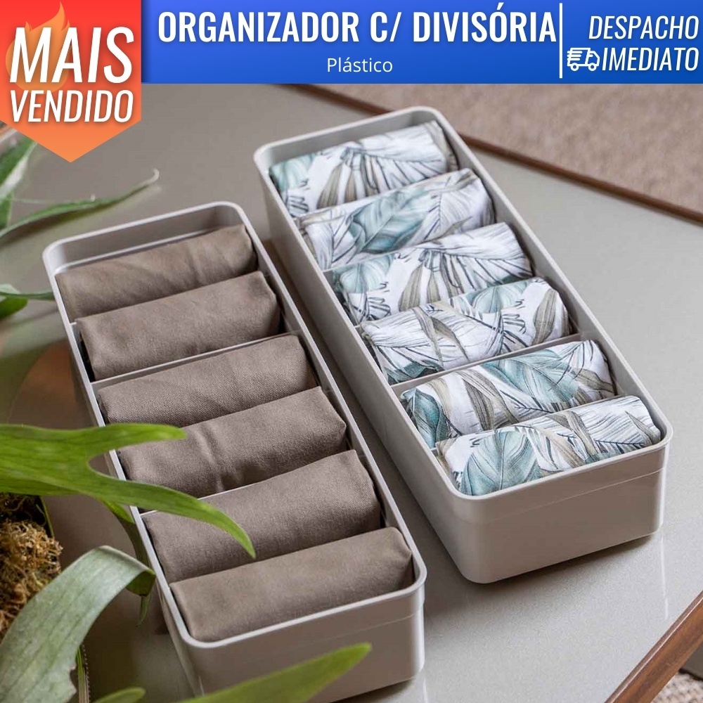 Organizador De Gaveta C/ Divisorias Modular Multiuso Paramount Cozinha Quarto