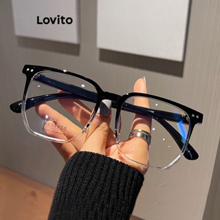 Lovito Óculos De Armação Quadrada Casual Simples Anti Azul Claro Cor Gradiente Para Mulheres LFA09391