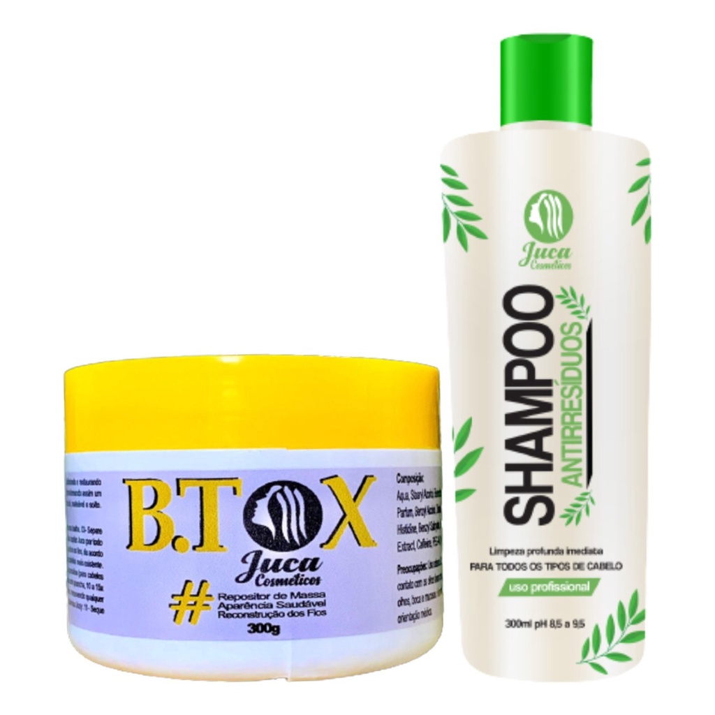 B.tox Capilar Redutor Volume 300g Juca + Shampoo Antiresiduos 300ml Juca