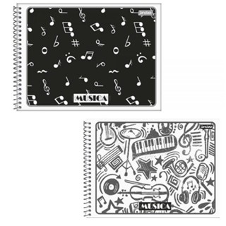 CADERNO ESPIRAL 200X140MM FLEX MUSICA 40FLS BASIC ART FSC JANDAIA 69694 77
