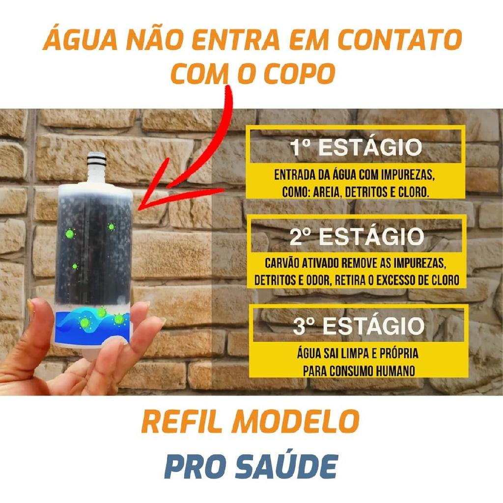Torneira Com Filtro Parede Abs C72 Bica Movel + 2 Refil