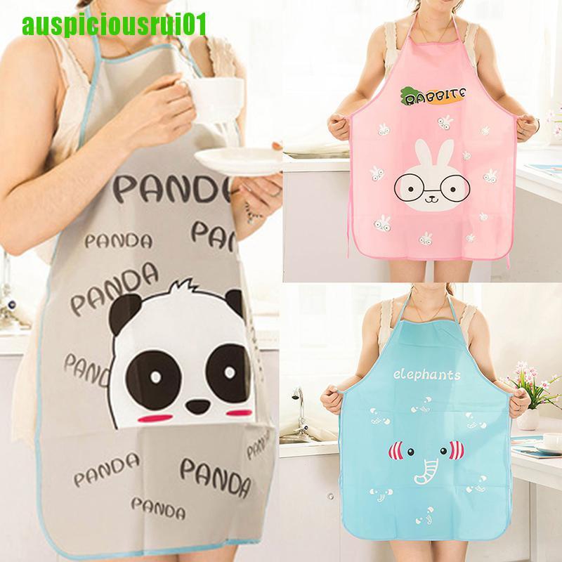 Auspiciosorui01❥Casa Avental feminino Cozinha impermeável bonito dos desenhos animados Bib em Oferta na Shopee