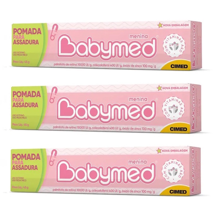 Kit 3 Pomada De Assaduras Rosa 45g - BabyMed