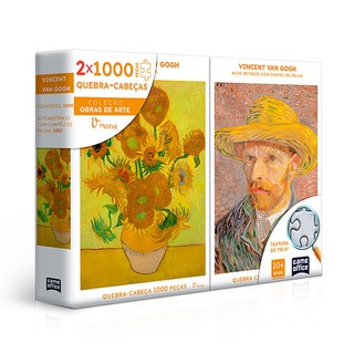 Quebra Cabeça Van Gogh Retrato e Girassóis 2000 Peças - Toyster em Oferta na Shopee