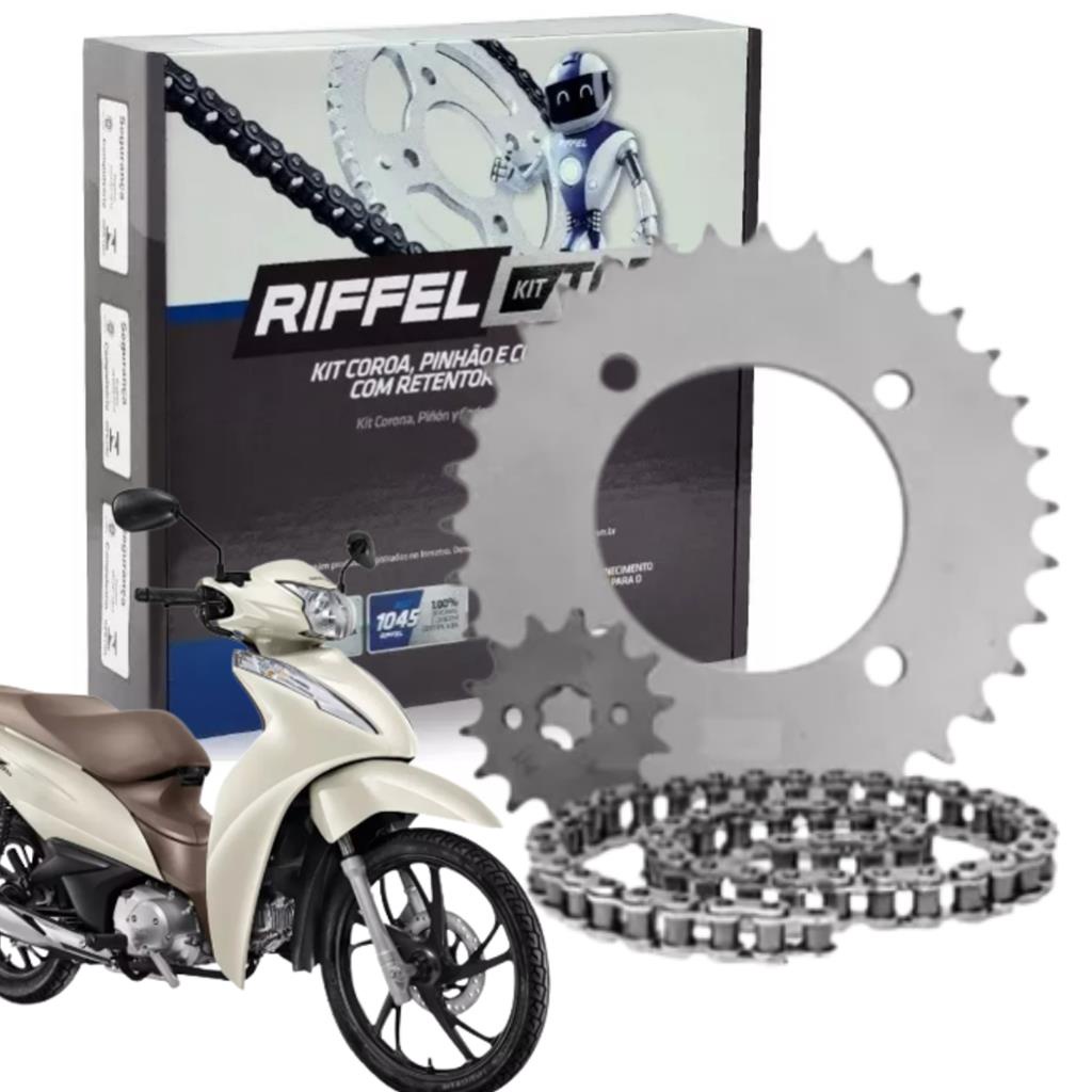 Kit Relação Tração Transmissão Retentor Biz 125 Biz 110 2005 a 2025 Original Riffel