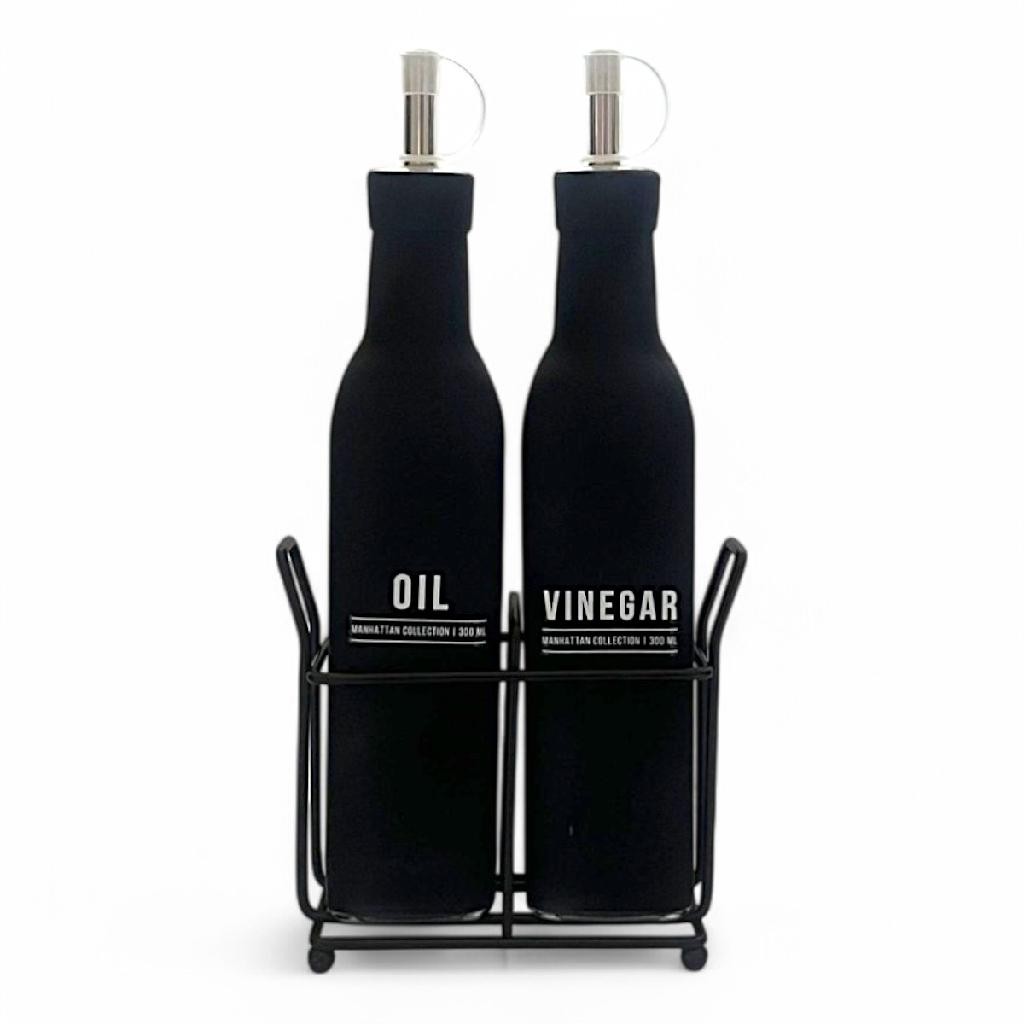 Porta Vinagre E Azeite Manhattan C/Suporte Galheteiro 300ml