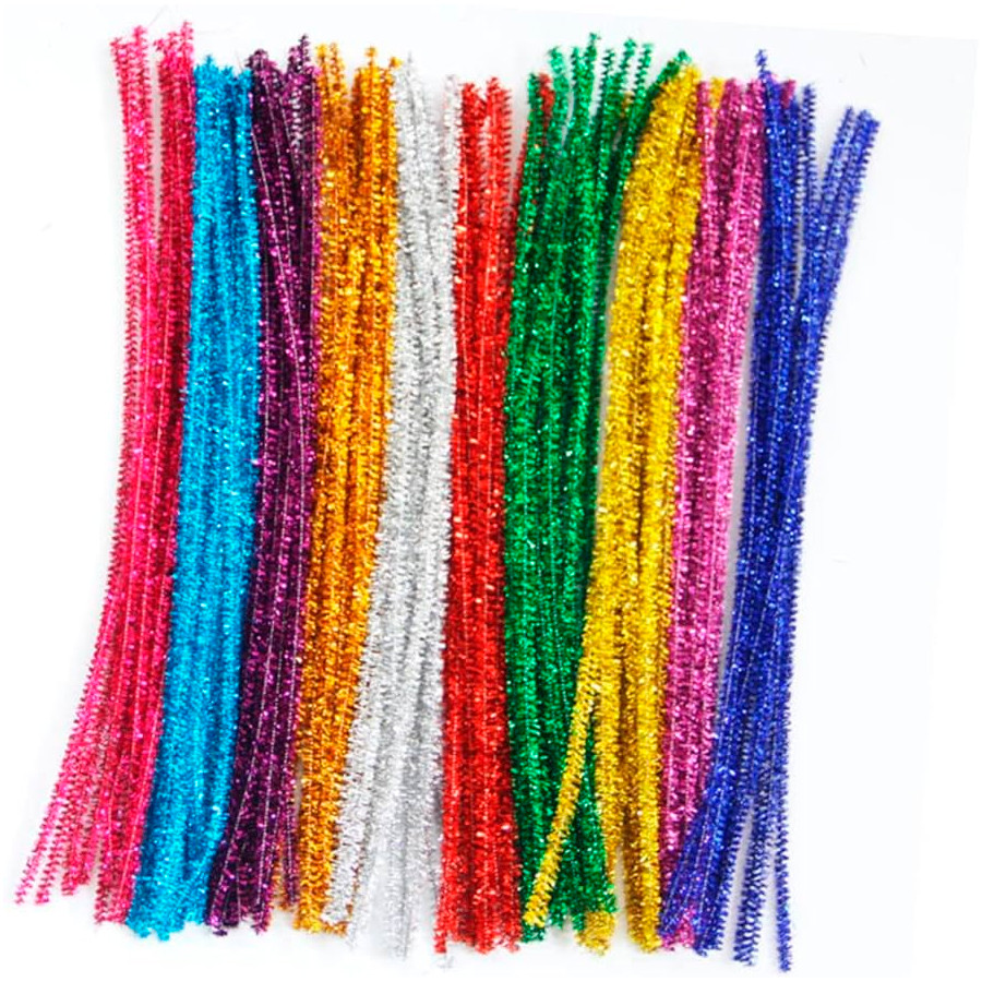 Haste de Chenille Glitter 30 cm - Sortido - 300 unidades - Rizzo