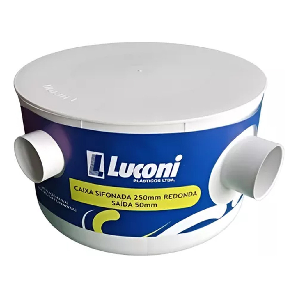 Caixa Sifonada Redonda Gordura Esgoto 250mm C/ Saida Luconi em Oferta na Shopee