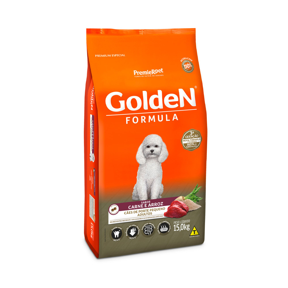 GOLDEN FORMULA CAES ADULTO CARNE MINI BITS 15KG RAÇA PEQUENA