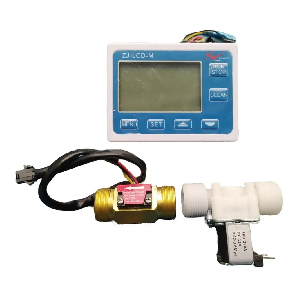 Controlador Fluxo De Água + Válvula Solenóide + Sensor - Lcd