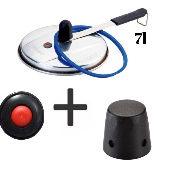 Kit Reparo Panela Pressão 7litros - 1 Borracha Silicone + 1 Peso+ 1 pino e 1 Válvula de Segurança