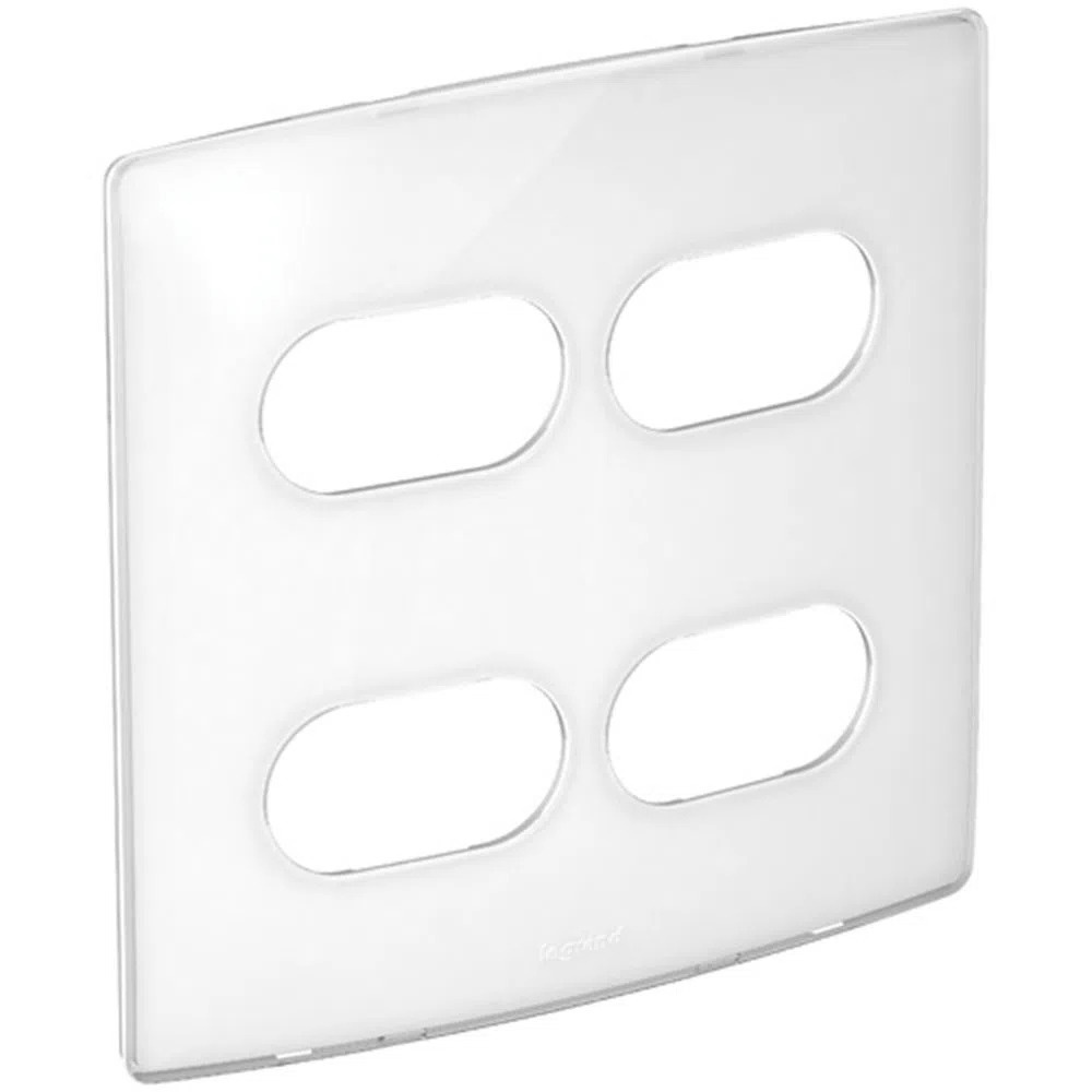 Placa 4x4 4 postos separados Nereya Pial Legrand sugar gloss 663423