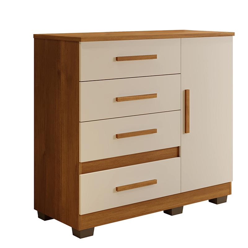 Comoda New Florença Quarto com 4 Gavetas e 1 Porta - Home & Living