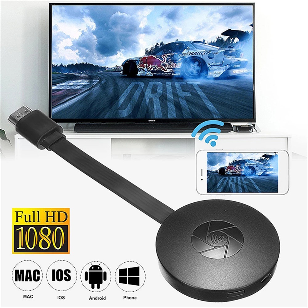 Chromecast 1080P G2 TV Streaming Miracast Airplay Sem Fio MiraScreen Wifi Display Anycast HDMI Dongle Para Android IOS