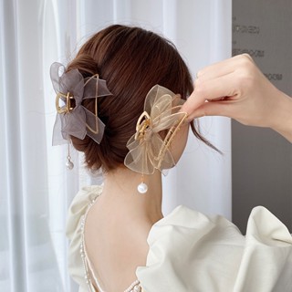 Grampo De Cabelo Feminino Elegante De Pérola Borla Geometria