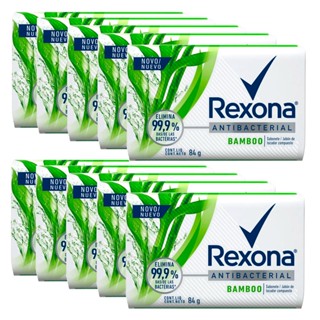 Kit Sabonete em Barra Rexona Antibacterial Bamboo e Aloe Vera 84g 10 Unidades