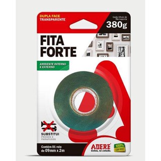 Fita Dupla Face Transparente 9mm x 2m Adere