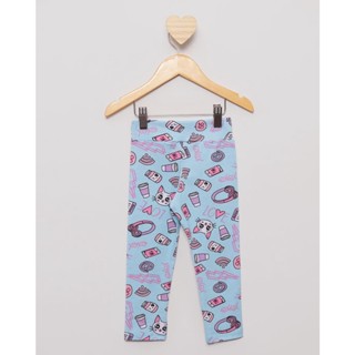 Calça Legging Bebê Estampa Sortidas Azul