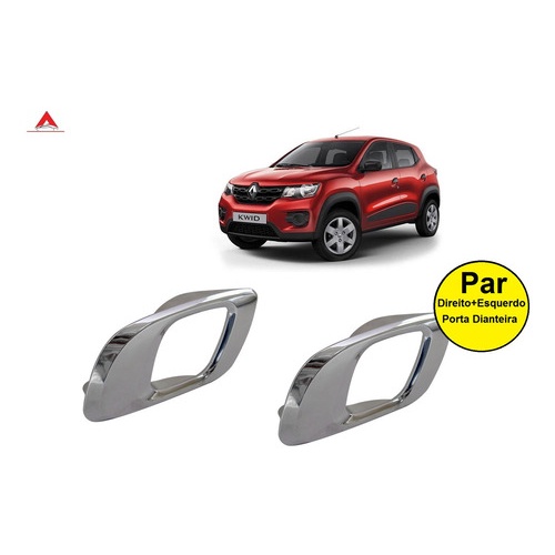 PAR MACANETA GATILHO INTERNA PORTA RENAULT KWID CROMADA