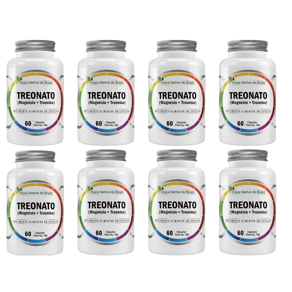 Kit 10x Magnésio L Treonato Puro Concentrado 600 Cápsulas 600mg Flora Nativa do Brasil