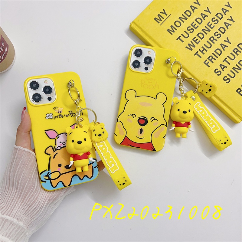 Capa Flexível Para Samsung A14 A13 A24 A34 A33 A32 A22 A54 A53 A52 A51 A73 A72 A73 A03 A04 A02S chaveiro pooh