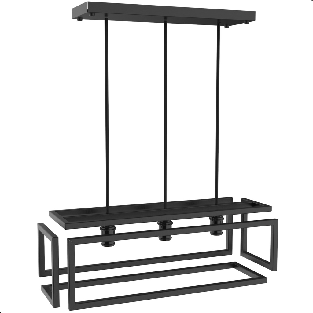 Pendente Luminária Industrial Preto Infinity Triplo