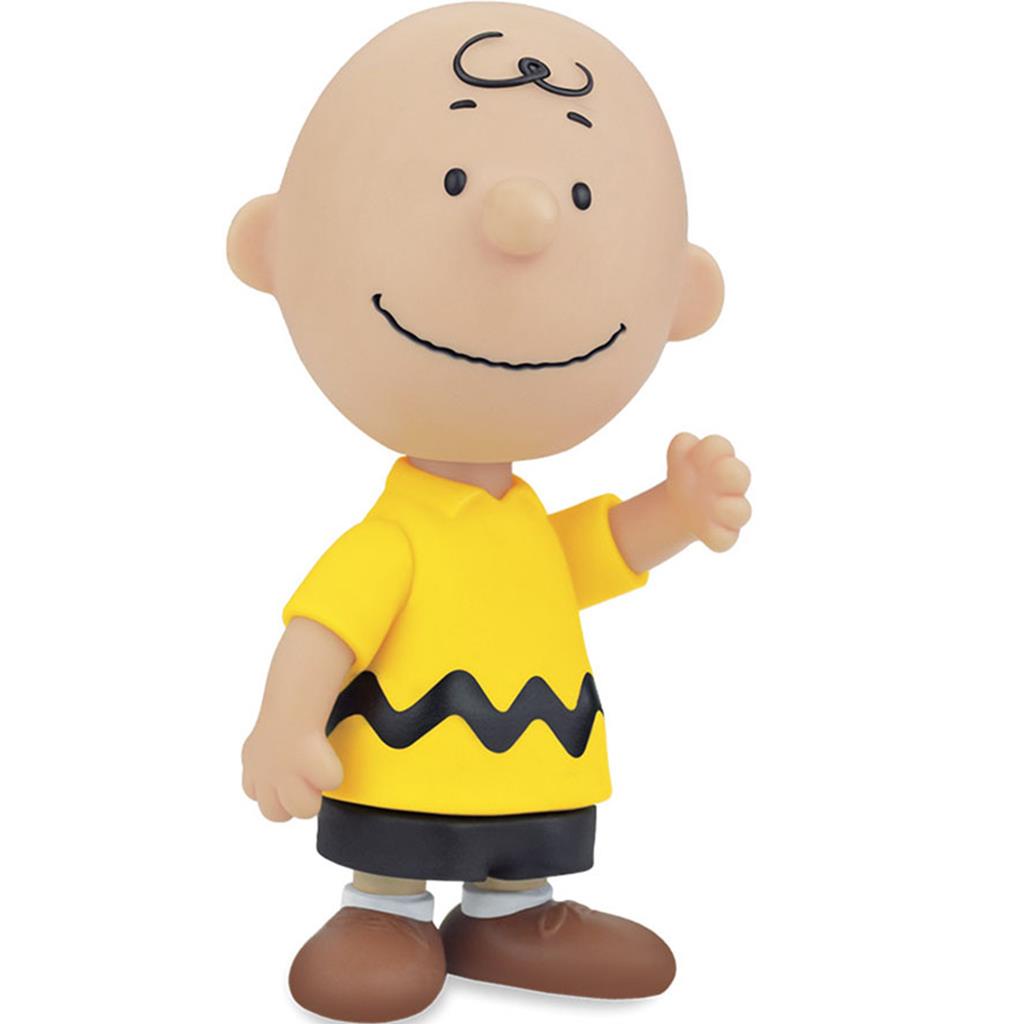 Boneco Charlie Brown Peanuts Miniatura  Decorativa Com Caixa De Acrilico PResente Turma Do Snoopy - Lider Brinquedos