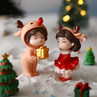 TU 1Pair Cute Mini Lovers Casais Miniatura Paisagem De Bricolage Ornamento Presente De Natal BR